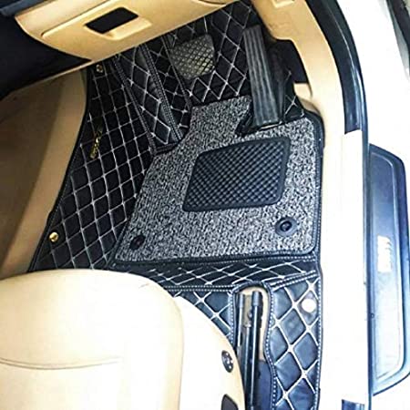 7D Leather Grass Mat Custom Fitted Car Mats Compatible with Hyundai Creta 2020 Black