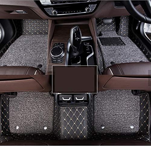Coozo 7D Leather Grass Mat Custom Fitted Car Mats Compatible with Ford Ecosport Model Year 2018 to 2021 Black