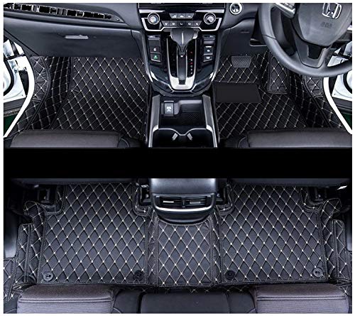 Coozo 7D Leather Grass Mat Custom Fitted Car Mats Compatible with Ford Ecosport Model Year 2018 to 2021 Black