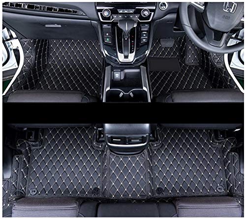 7D Leather Grass Mat Custom Fitted Car Mats Compatible with Ford Ecosport Model Year 2018 to 2021 Black