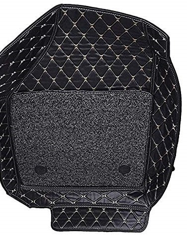 7D Leather Grass Mat Custom Fitted Car Mats Compatible with Honda Amaze 2018 Black