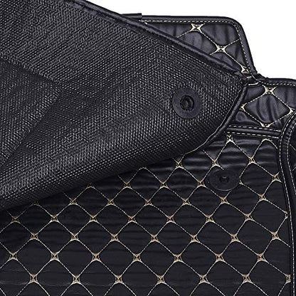 Coozo 7D Leather Grass Mat Custom Fitted Car Mats Compatible with Honda Amaze 2018 Black