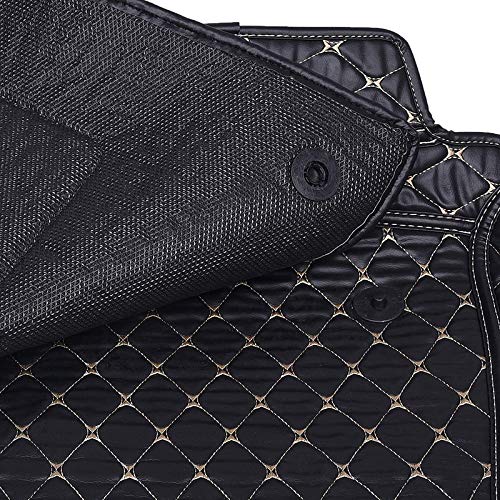 7D Leather Grass Mat Custom Fitted Car Mats Compatible with Honda Amaze 2018 Black