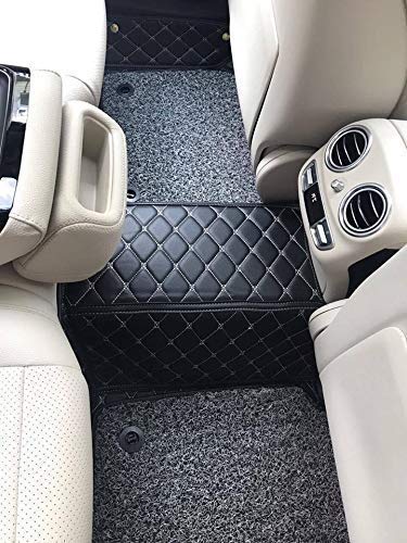 7D Leather Grass Mat Custom Fitted Car Mats Compatible with MG Astor Black