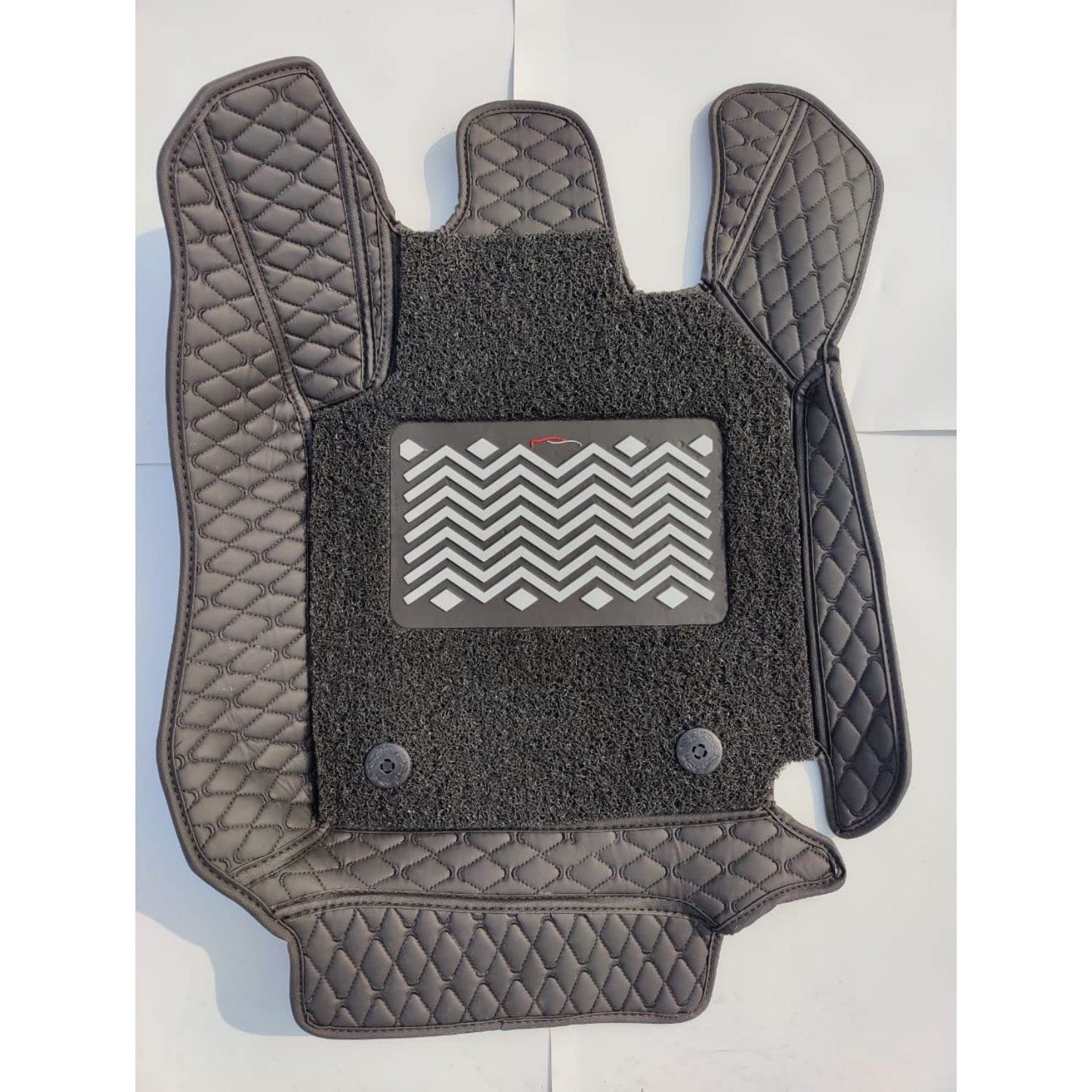 Coozo 7D Leather Grass Mat Custom Fitted Car Mats Compatible with Mahindra Scorpio 2019 7 Seater Black