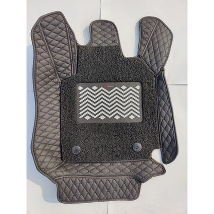 Coozo 7D Leather Grass Mat Custom Fitted Car Mats Compatible with Mahindra Scorpio 2019 7 Seater Black