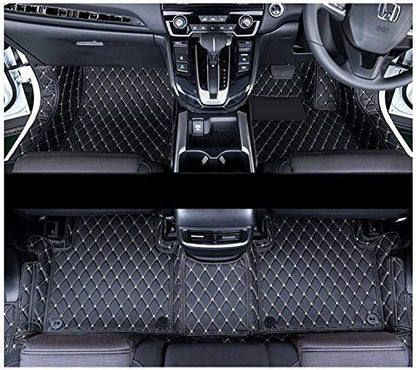 7D Leather Grass Mat Custom Fitted Car Mats Compatible with Mahindra XUV 300 Black