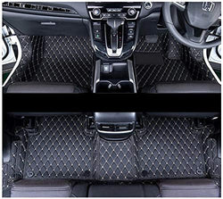 Coozo 7D Leather Grass Mat Custom Fitted Car Mats Compatible with Mahindra XUV 300 Black