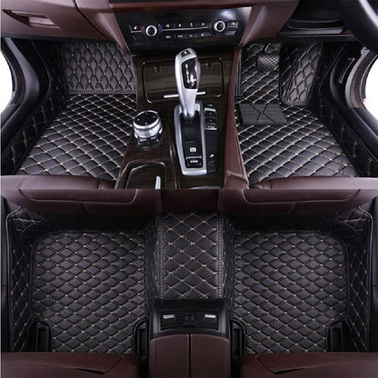 Coozo 7D Leather Grass Mat Custom Fitted Car Mats Compatible with Maruti Suzuki Brezza Black