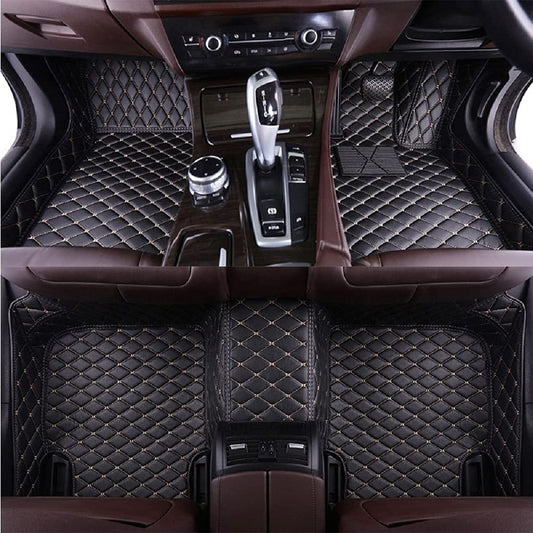 7D Leather Grass Mat Custom Fitted Car Mats Compatible with Maruti Suzuki Brezza Black