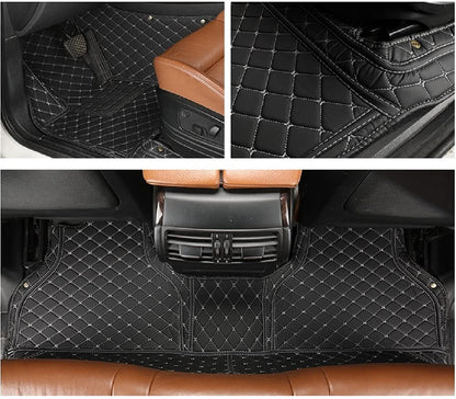 Coozo 7D Leather Grass Mat Custom Fitted Car Mats Compatible with Maruti Suzuki Brezza Black