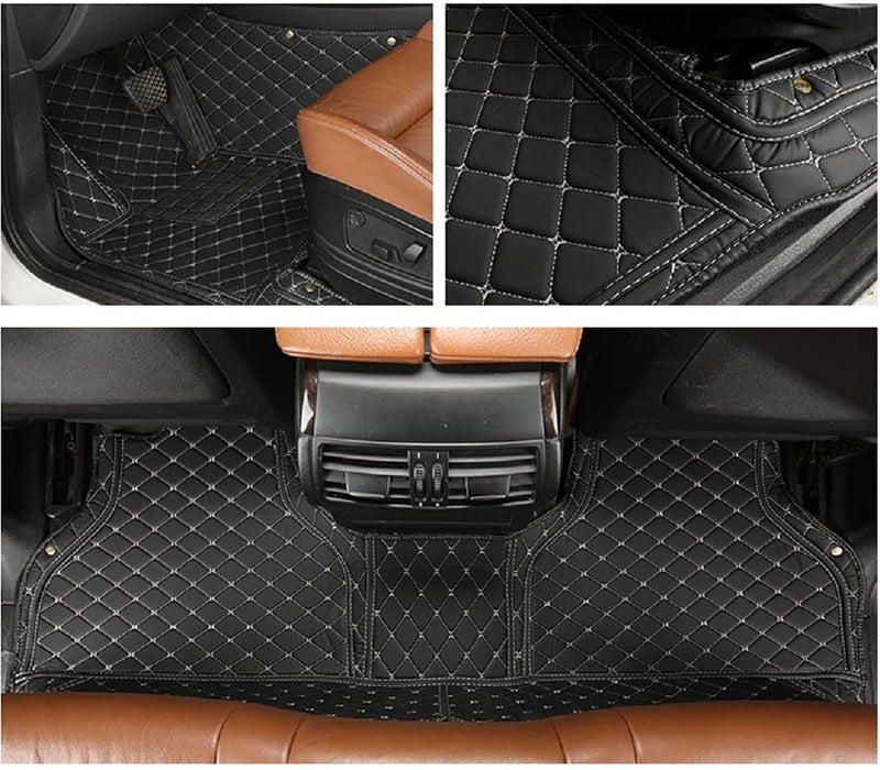 Coozo 7D Leather Grass Mat Custom Fitted Car Mats Compatible with Maruti Suzuki Brezza Black