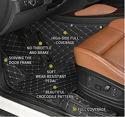 Coozo 7D Leather Grass Mat Custom Fitted Car Mats Compatible with Maruti Suzuki Brezza Black