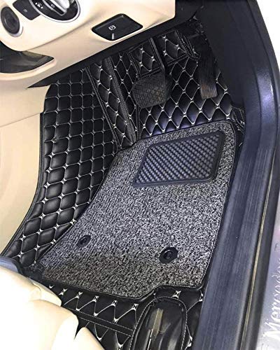 7D Leather Grass Mat Custom Fitted Car Mats Compatible with Maruti Suzuki Celerio Black