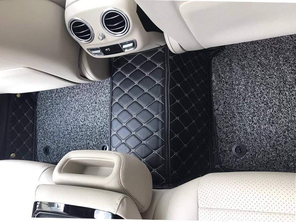 Coozo 7D Leather Grass Mat Custom Fitted Car Mats Compatible with Maruti Suzuki Celerio Black