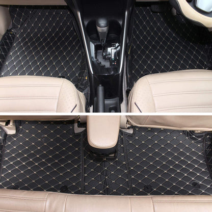 7D Leather Grass Mat Custom Fitted Car Mats Compatible with Maruti Suzuki XL6 Black