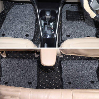 7D Leather Grass Mat Custom Fitted Car Mats Compatible with Maruti Suzuki XL6 Black