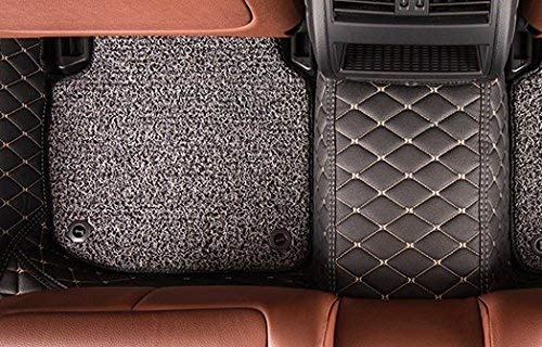 Coozo 7D Leather Grass Mat Custom Fitted Car Mats Compatible with Renault Duster Black