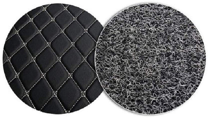 7D Leather Grass Mat Custom Fitted Car Mats Compatible with Renault Duster Black