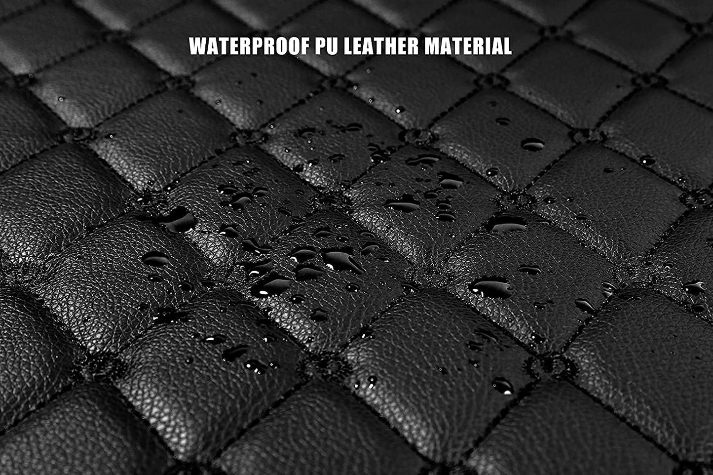 Coozo 7D Leather Grass Mat Custom Fitted Car Mats Compatible with Tata Safari Storme Model 2012-2019 Black