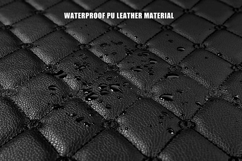 7D Leather Grass Mat Custom Fitted Car Mats Compatible with Tata Safari Storme Model 2012-2019 Black