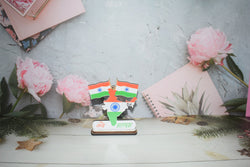 Indian Flag Vande Matram Double Sided Wind Car Dashboard Flag