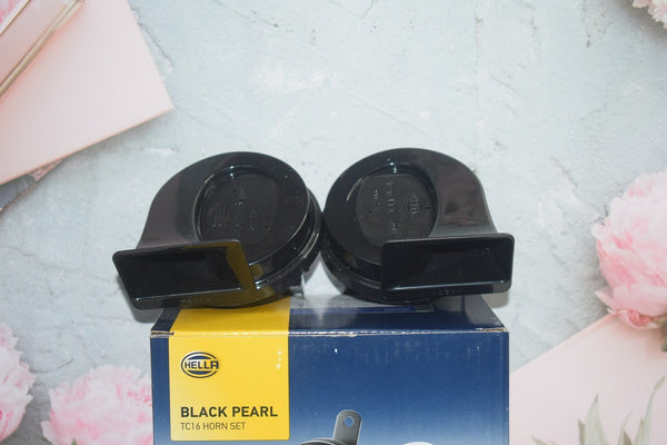 Hella Horn Black Pearl Horn Set For Cars & Two Wheelers - Set of 2 (High & Low Tone)