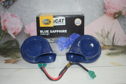 Hella Blue Sapphire Trumpet Horn Set For Cars & Two Wheelers - Set of 2 (High & Low Tone)