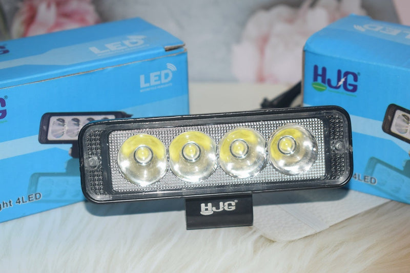 4 Led HJG Original Bar White Light for Bikes Universal Fitting Waterproof with Heatsink Technology Set of 2 with Switch