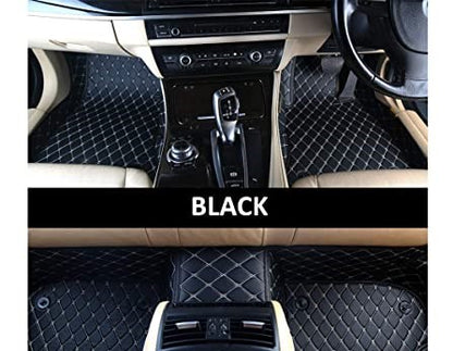 Coozo 7D Leather Grass Mat Custom Fitted Car Mats Compatible with Tata Harrier 2019 Black