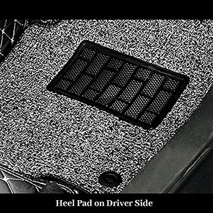 7D Leather Grass Mat Custom Fitted Car Mats Compatible with Toyota Innova 7 Seater, Model Year : 2004-2015 Black