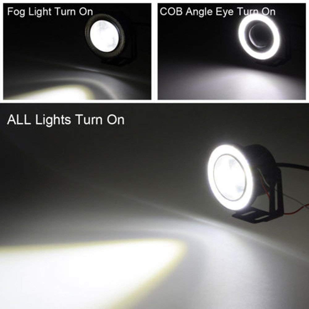 Angel Eye Original Universal Car Fog Lamp Full Metal with DRL Set of 2 Pcs