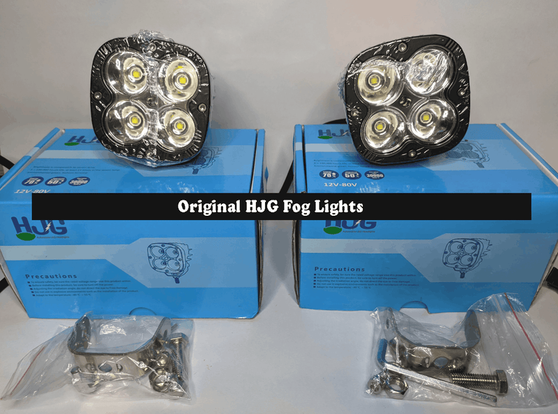HJG Original 4 LED 60W*2 Fog Light Auxiliary Light For All Motorcycles With Yellow Filter Cap