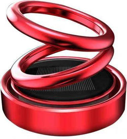 Solar Power Double Ring 360 Degree Rotating Dashboard Air Freshener Perfume Plastic
