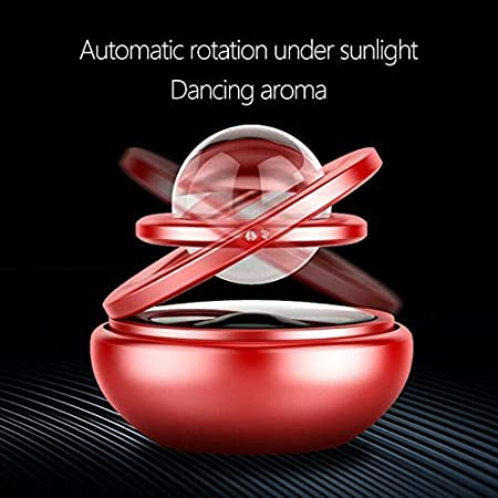 Car Dashboard Solar Air Freshener Double Ring Perfume Aroma Diffuser 360 Degree Auto Rotating