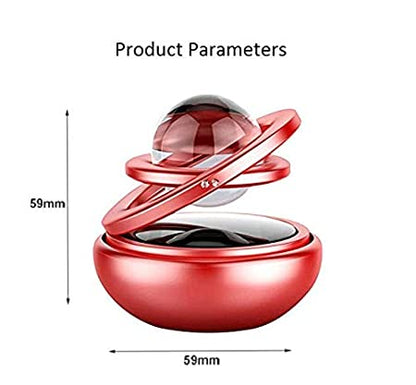 Car Dashboard Solar Air Freshener Double Ring Perfume Aroma Diffuser 360 Degree Auto Rotating