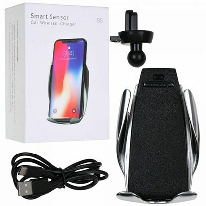 Black Smart Sensor Car Wireless Charger For Mobile