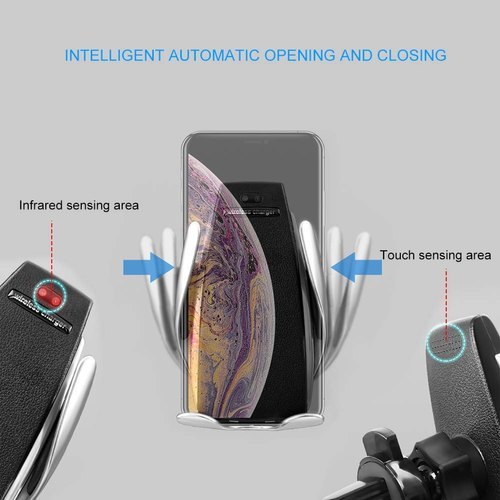 Black Smart Sensor Car Wireless Charger For Mobile